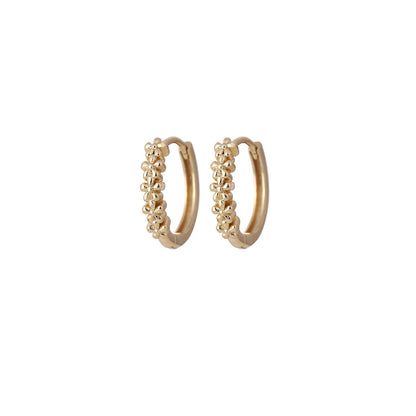 1 Pair Elegant Simple Style Flower Copper K Gold Plated White Gold Plated Hoop Earrings