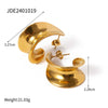 1 Pair IG Style Geometric Stainless Steel 18K Gold Plated Ear Studs