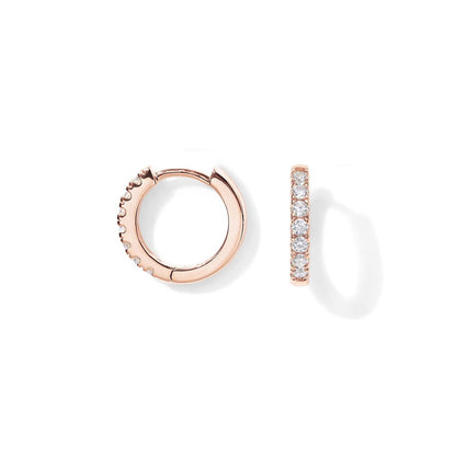 1 Pair Elegant Simple Style Circle Copper Zircon K Gold Plated Hoop Earrings