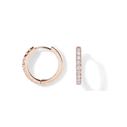 1 Pair Elegant Simple Style Circle Copper Zircon K Gold Plated Hoop Earrings