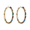 1 Pair Simple Style Classic Style Round Inlay Alloy Rhinestones Gold Plated Earrings