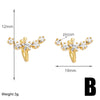 1 Pair Elegant Simple Style Star Flower Butterfly Copper Zircon 18K Gold Plated Ear Cuffs