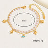 Casual Pastoral Simple Style Color Block Copper Plating 18K Gold Plated Women's Anklet