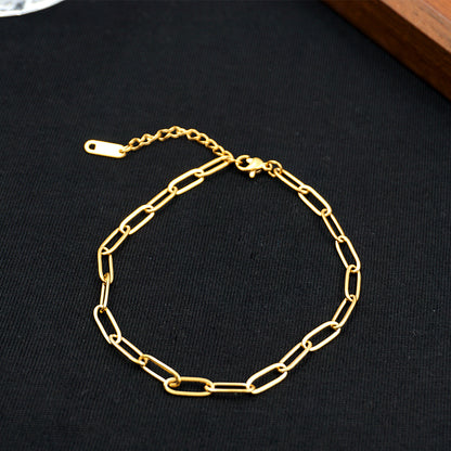 Vacation Simple Style Geometric 304 Stainless Steel Titanium Steel Plating Gold Plated Women's Anklet