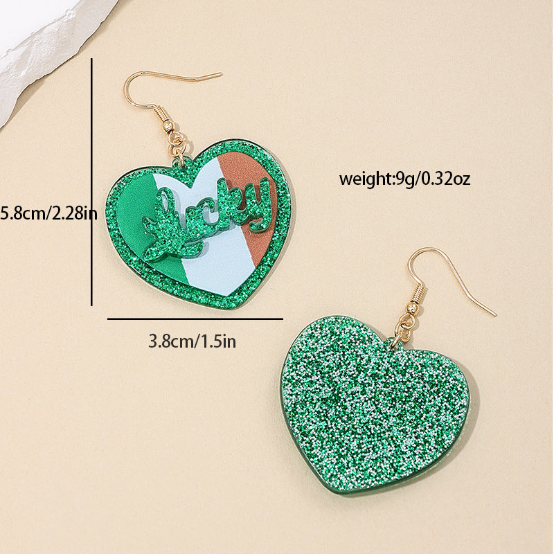 1 Piece Nordic Style Letter Heart Shape Arylic Ear Hook