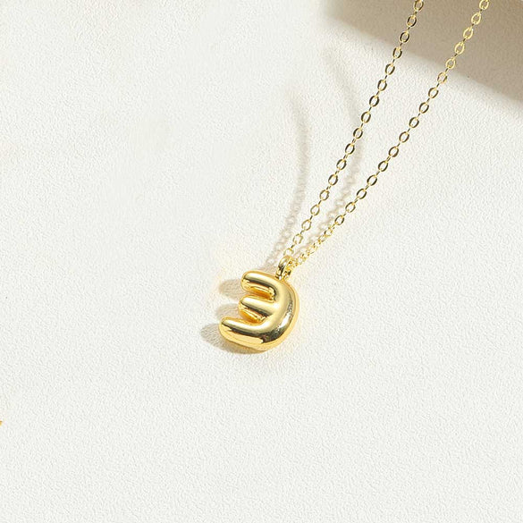 Copper 14K Gold Plated Simple Style Letter Pendant Necklace
