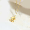 Copper 14K Gold Plated Simple Style Letter Pendant Necklace