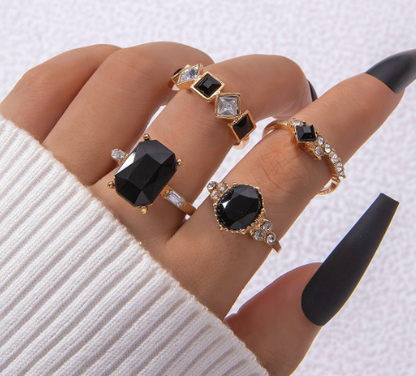 Wholesale Jewelry Elegant Shiny Round Square Alloy Artificial Gemstones Artificial Diamond Plating Rings