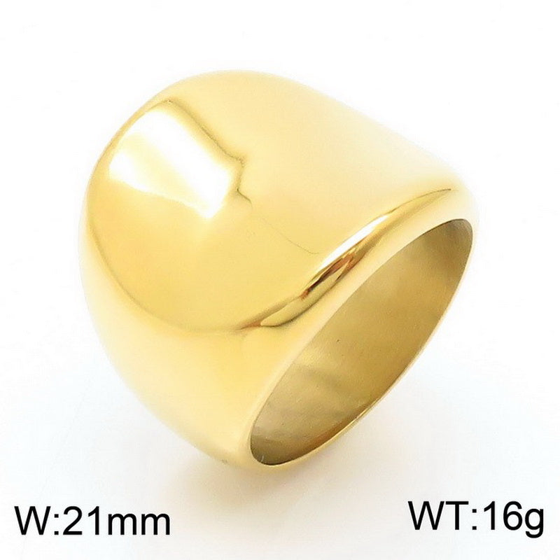 Basic Geometric Stainless Steel Plating 18K Gold Plated Men's Rings