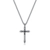 Copper Gold Plated Silver Plated Retro Artistic Cross Inlay Zircon Necklace