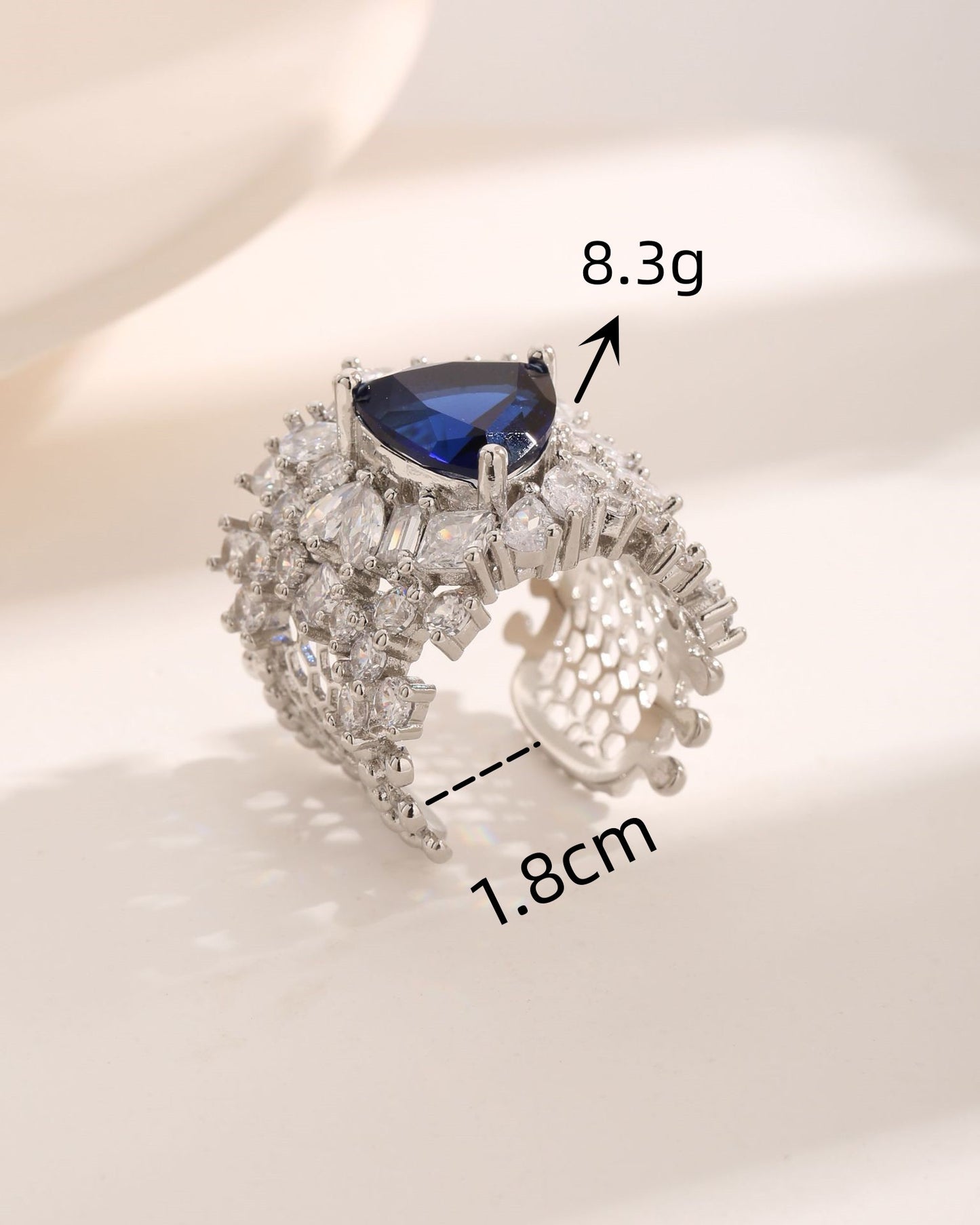 Wholesale Elegant Letter Copper Hollow Out Inlay 18K Gold Plated Zircon Rings