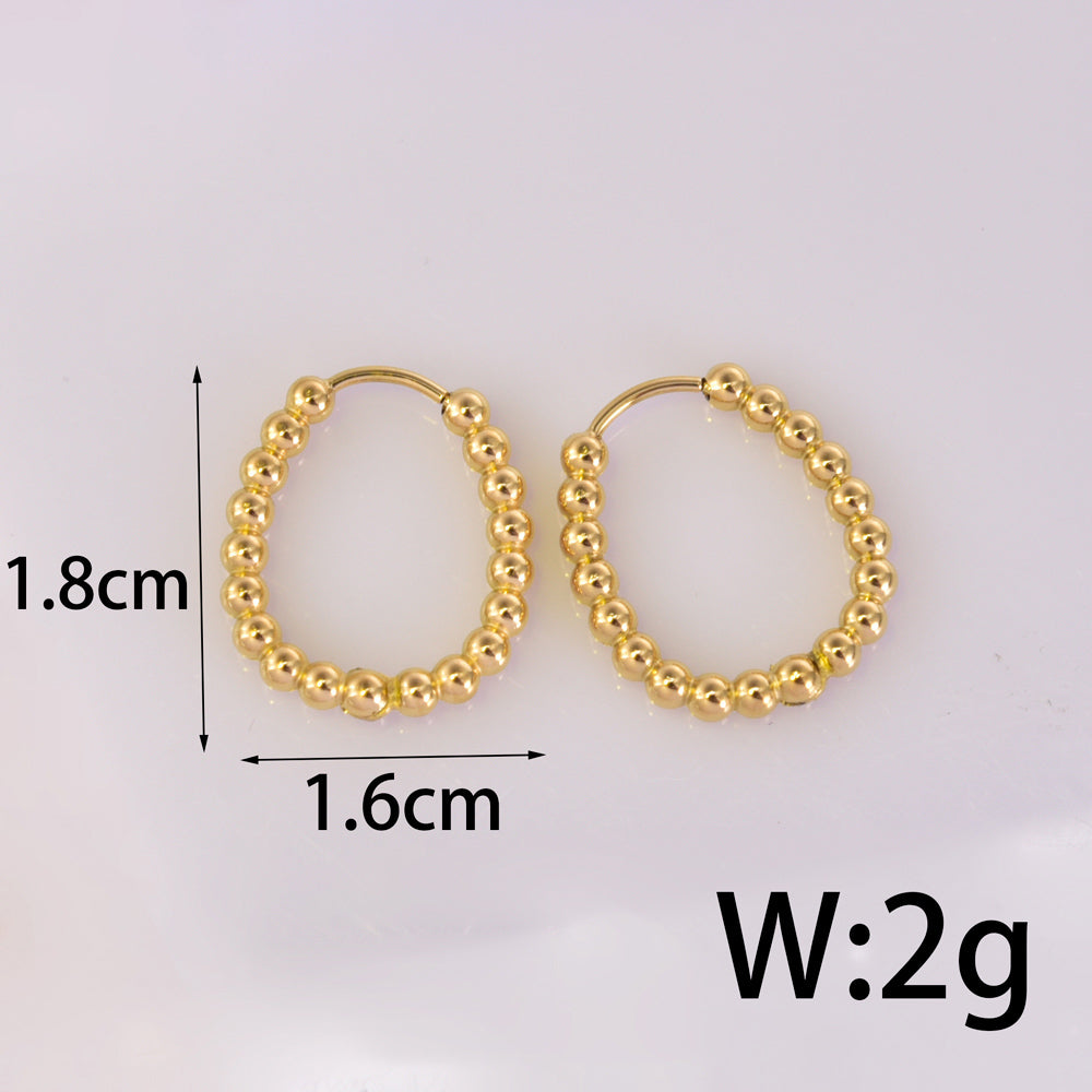 1 Pair Simple Style Geometric Round Heart Shape Titanium Steel 18K Gold Plated Hoop Earrings