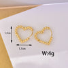 1 Pair Simple Style Geometric Round Heart Shape Titanium Steel 18K Gold Plated Hoop Earrings