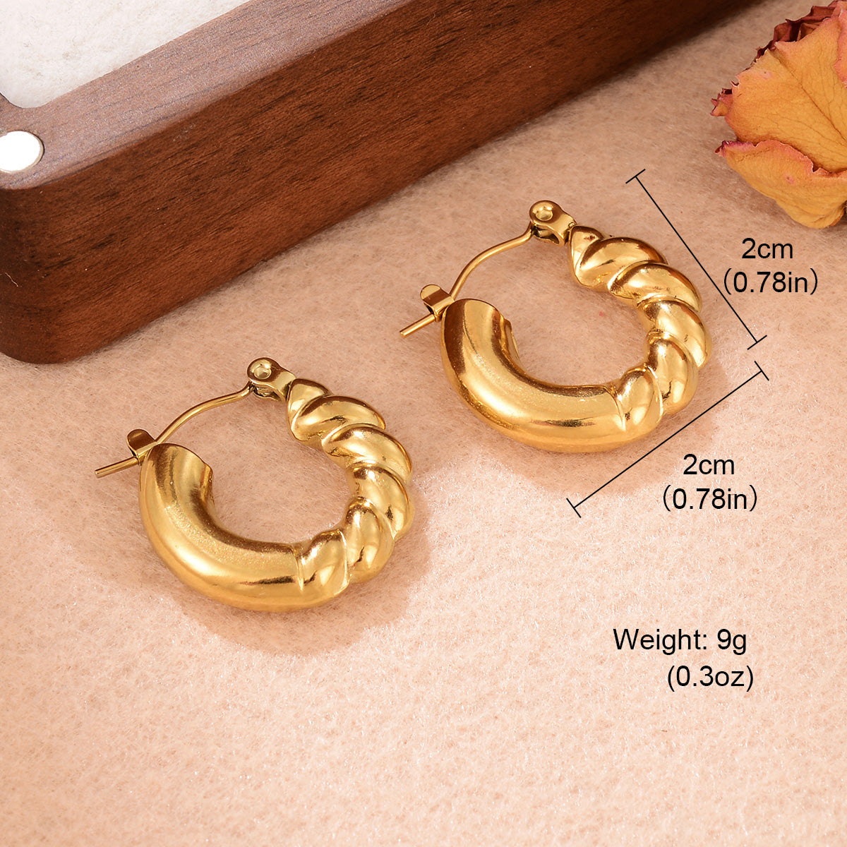 1 Pair Casual Vintage Style Twist Stainless Steel Earrings