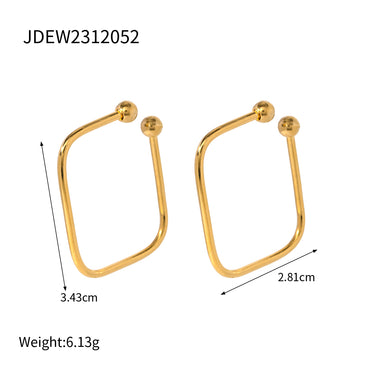 1 Pair IG Style Geometric Stainless Steel 18K Gold Plated Ear Cuffs