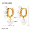 1 Pair IG Style Geometric Stainless Steel Artificial Pearls 18K Gold Plated Drop Earrings