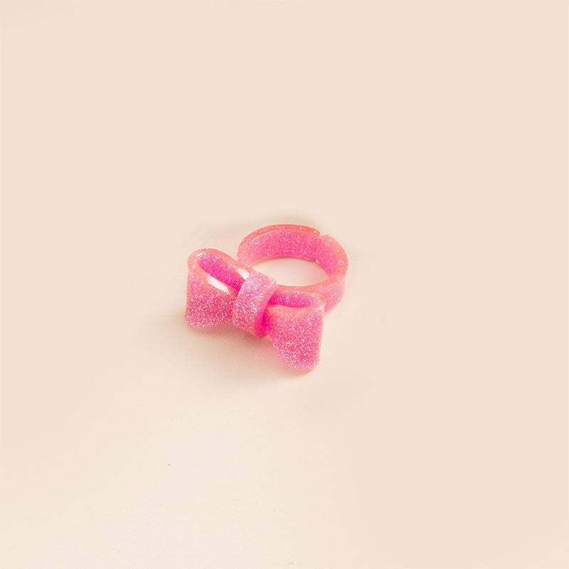 Wholesale Jewelry Cute Bow Knot Plastic Rings