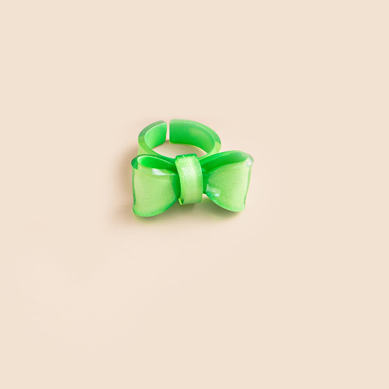 Wholesale Jewelry Cute Bow Knot Plastic Rings