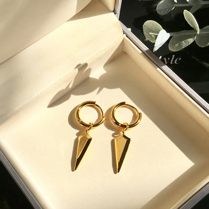 1 Pair Commute Triangle Plating Copper 18K Gold Plated Drop Earrings