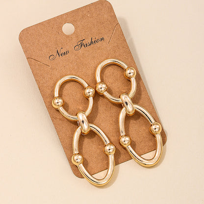 1 Pair Nordic Style Simple Style Double Ring Alloy Drop Earrings