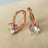 1 Pair Elegant Glam Oval Copper Zircon K Gold Plated Rose Gold Plated White Gold Plated Hoop Earrings