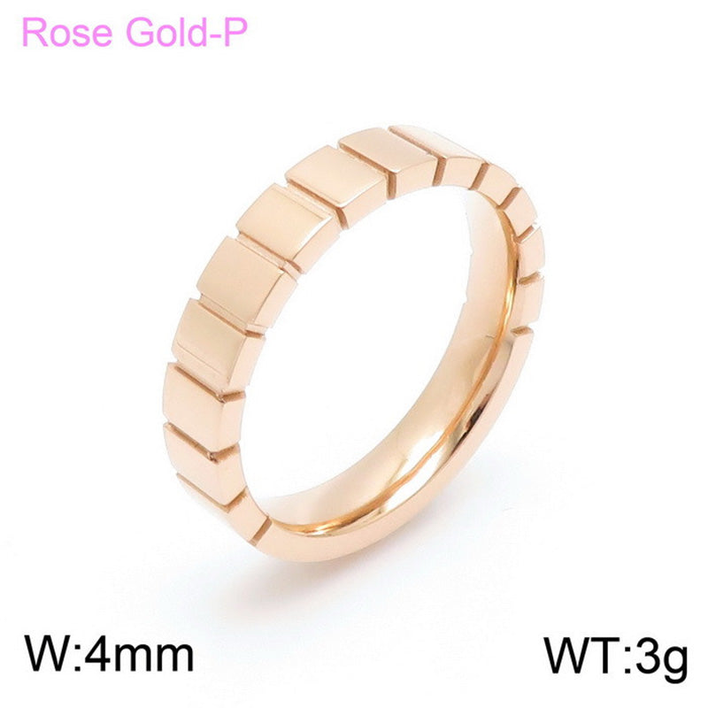 Stainless Steel Simple Style Solid Color Inlay Zircon Rings