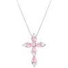 Brass 18K Gold Plated Hip-Hop Luxurious Cool Style Cross Inlay Zircon Pendant Necklace