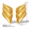 1 Pair Elegant Vintage Style Triangle Croissant Rhombus Pleated Titanium Steel 18K Gold Plated Ear Studs