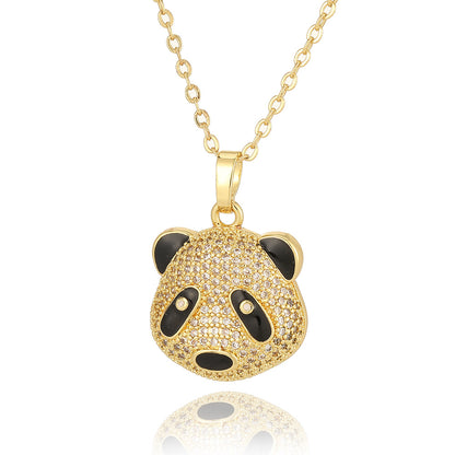 Copper Casual Cute Little Bear Plating Pendant Necklace