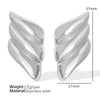 1 Pair Elegant Vintage Style Triangle Croissant Rhombus Pleated Titanium Steel 18K Gold Plated Ear Studs