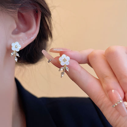 1 Pair IG Style Flower Plating Inlay Arylic Alloy Artificial Pearls Rhinestones Earrings