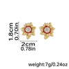 1 Pair Casual Vacation Flower Inlay Copper Zircon 18K Gold Plated Silver Plated Ear Studs