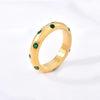 Stainless Steel 18K Gold Plated Elegant Simple Style Circle Inlay Rhinestones Diamond Rings