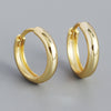 1 Pair Simple Style Roman Style Round Sterling Silver White Gold Plated Gold Plated Earrings