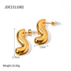 1 Pair IG Style S Shape Stainless Steel 18K Gold Plated Ear Studs