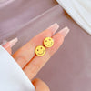 1 Pair Simple Style Round Heart Shape Flower Plating Inlay Titanium Steel Shell Zircon Ear Studs