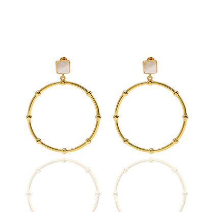 1 Pair Simple Style Classic Style Circle Plating Copper 18K Gold Plated Drop Earrings