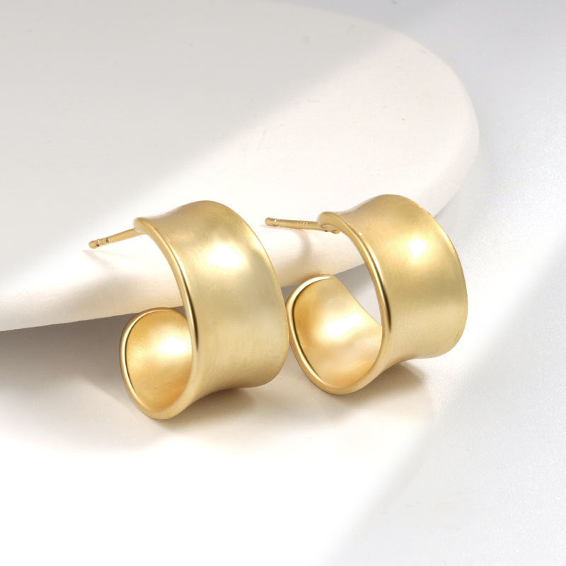 1 Pair Simple Style C Shape Plating Copper Ear Studs