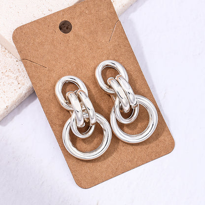 1 Pair Simple Style Streetwear Commute Geometric Ferroalloy Drop Earrings