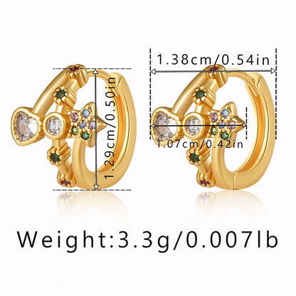 1 Pair IG Style Geometric Plating Inlay Copper Zircon Earrings