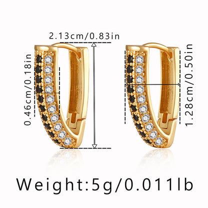 1 Pair IG Style Geometric Plating Inlay Copper Zircon Earrings