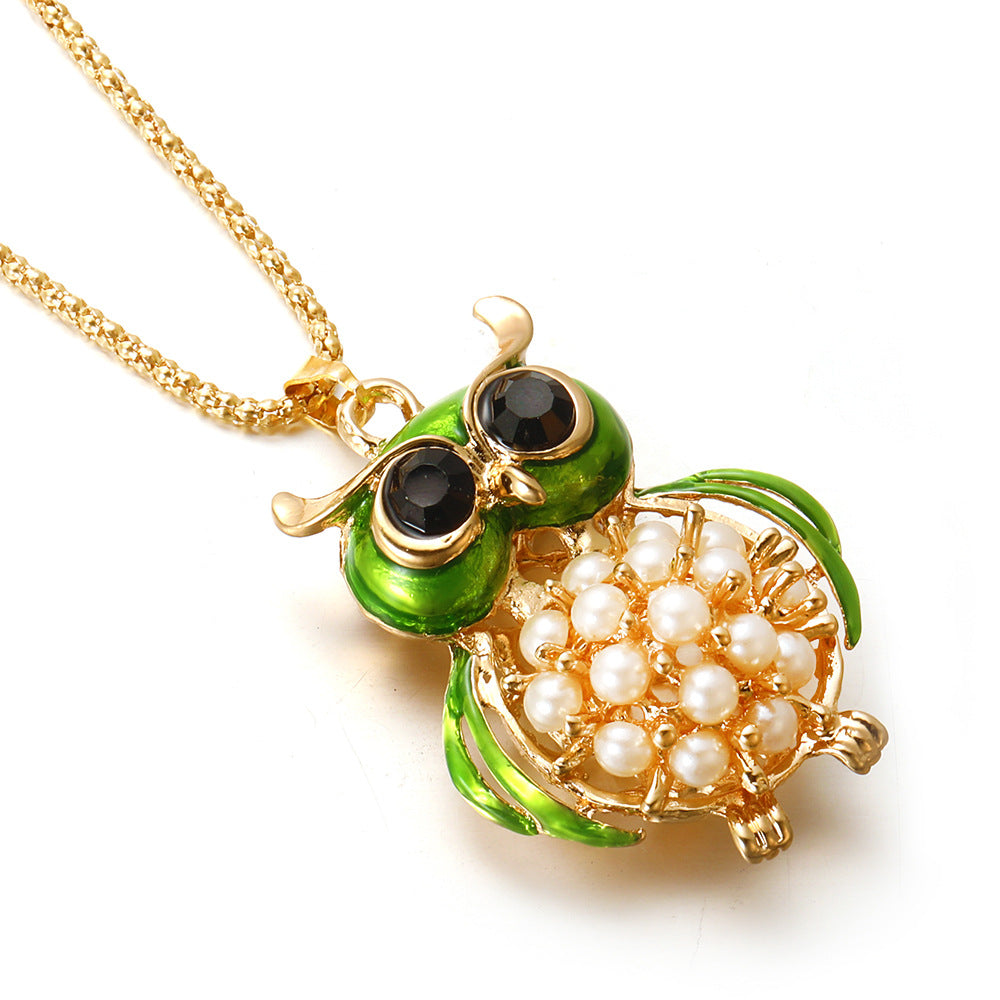 IG Style Shiny Geometric Zinc Alloy Plating Inlay Artificial Pearls Opal Zircon Women's Pendant Necklace