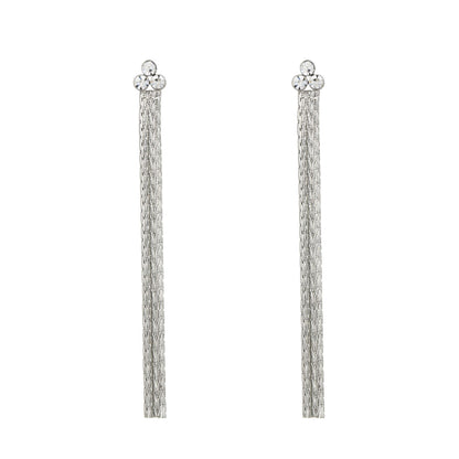 1 Pair IG Style Simple Style Tassel Inlay Titanium Steel Zircon Earrings