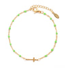 Stainless Steel Simple Style Cross Enamel Plating Bracelets