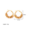 1 Pair Casual Simple Style Geometric Plating Mesh Stainless Steel Hoop Earrings