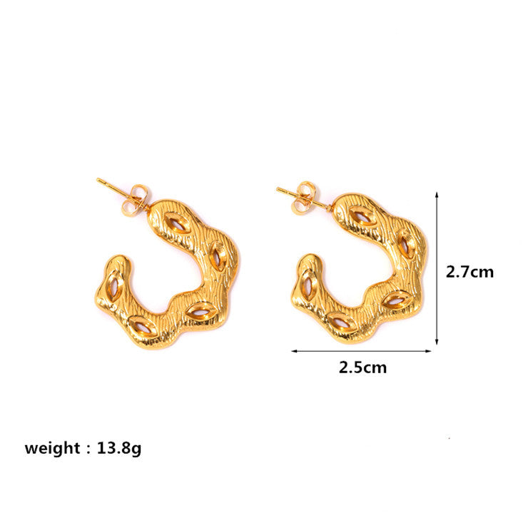 1 Pair IG Style Casual Geometric Plating Stainless Steel Hoop Earrings