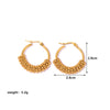 1 Pair Casual Simple Style Geometric Plating Mesh Stainless Steel Hoop Earrings