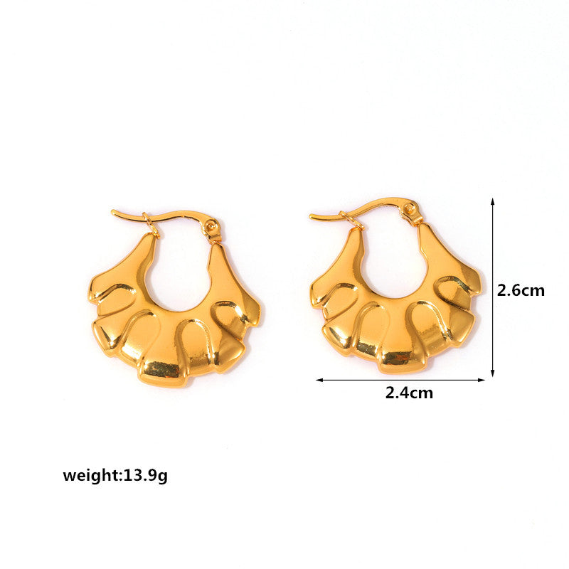 1 Pair IG Style Casual Geometric Plating Stainless Steel Hoop Earrings