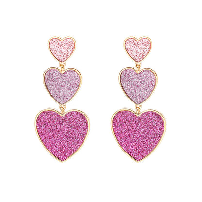 1 Pair Casual Simple Style Heart Shape Plating Alloy Drop Earrings