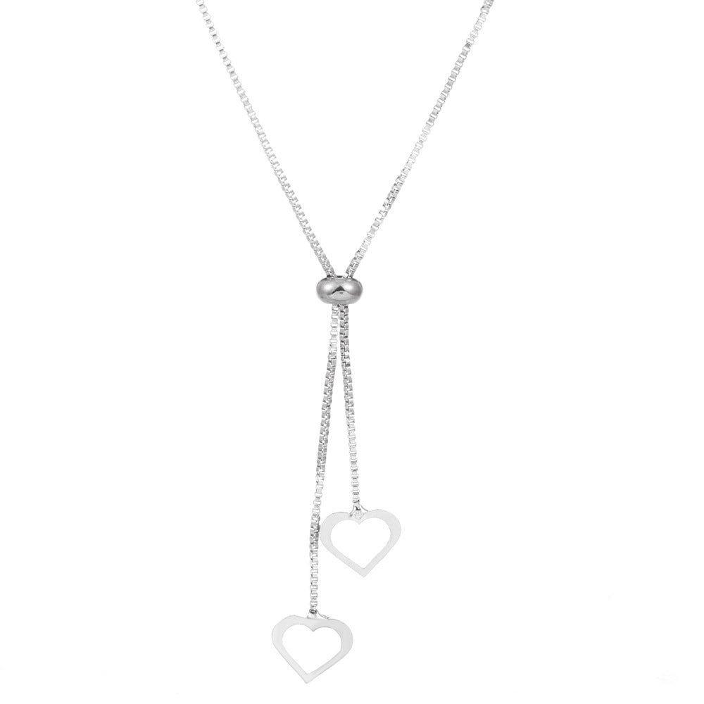 Titanium Steel Gold Plated Simple Style Classic Style Heart Shape Plating Pendant Necklace